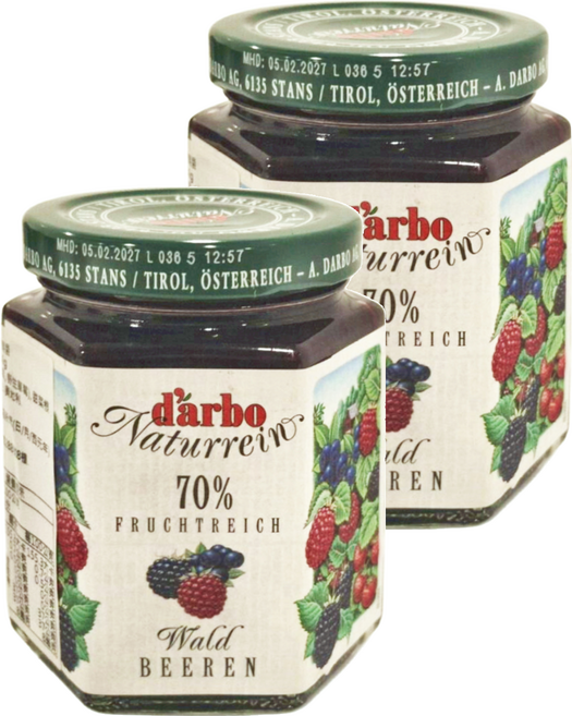 d'arbo 德寶 奧地利70%果肉果醬 森林莓果, 200g, 2罐