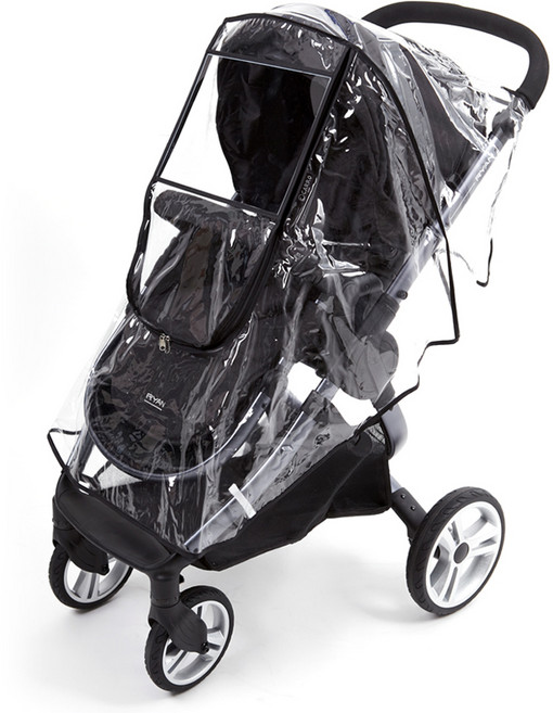 하삐 휴대용 디럭스 유모차 레인커버, 투명, 1개