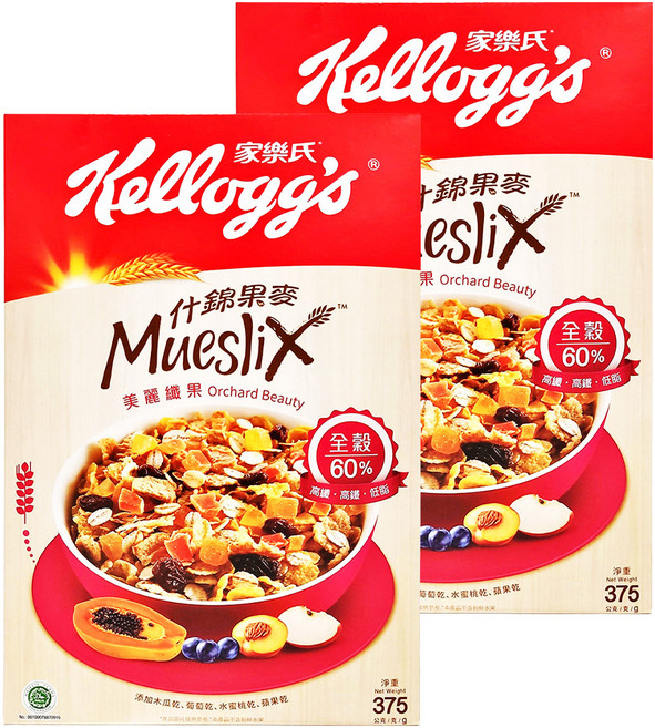 Kellogg's 家樂氏 Mueslix 什錦果麥 美麗纖果, 375g, 2盒
