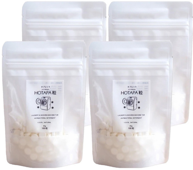 HOTAPA 天然貝殼粉洗衣槽去污清潔錠 100顆, 45g, 4包