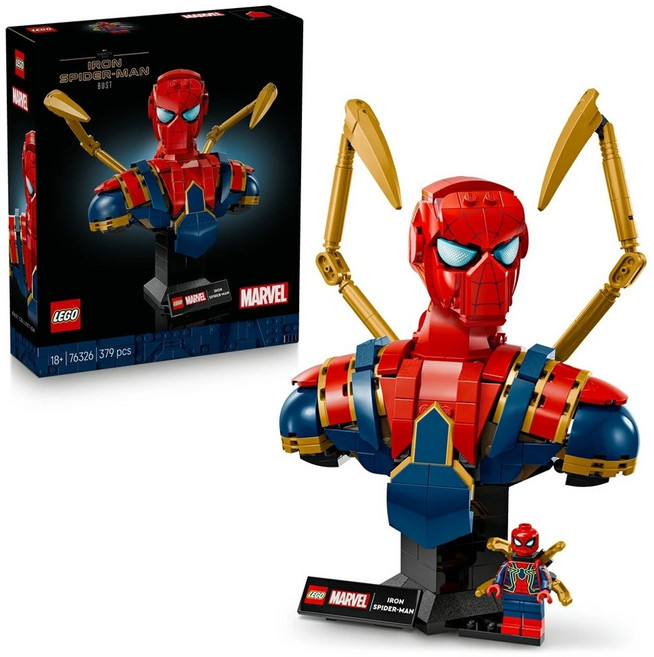 LEGO 76326 漫威系列 鋼鐵蜘蛛人半身像 Iron Spider-Man Bust, 1套, 紅色 + 藍色