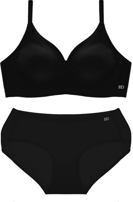 글램공감 심리스 퓨징 이플 노와이어 무봉제 누디 끈 브라탑 + 삼각팬티 세트