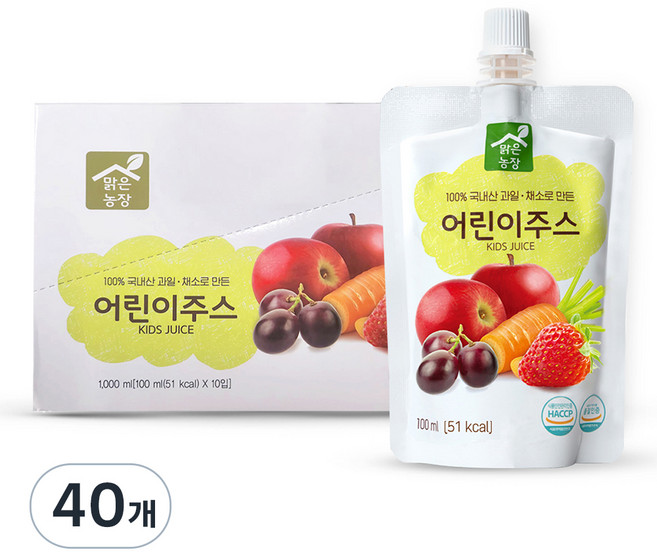 맑은농장 어린이주스, 100ml, 40개