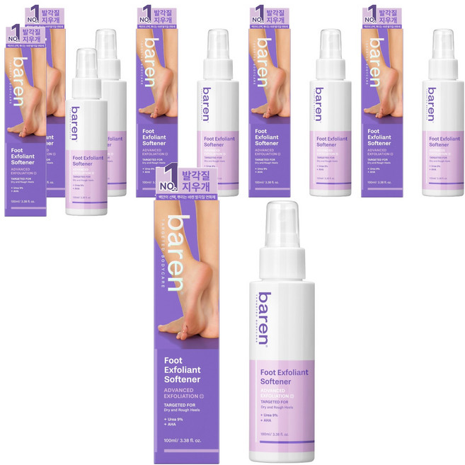 바렌 발각질 지우개 풋 소프트너, 1개입, 6개, 100ml