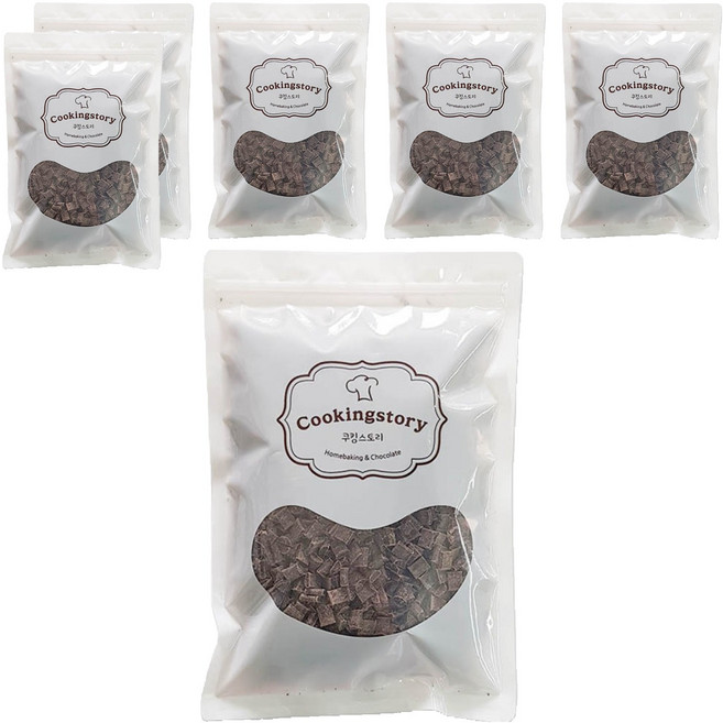 쿠킹스토리 칼리바우트 다크 청크초콜릿 초코칩, 200g, 6개