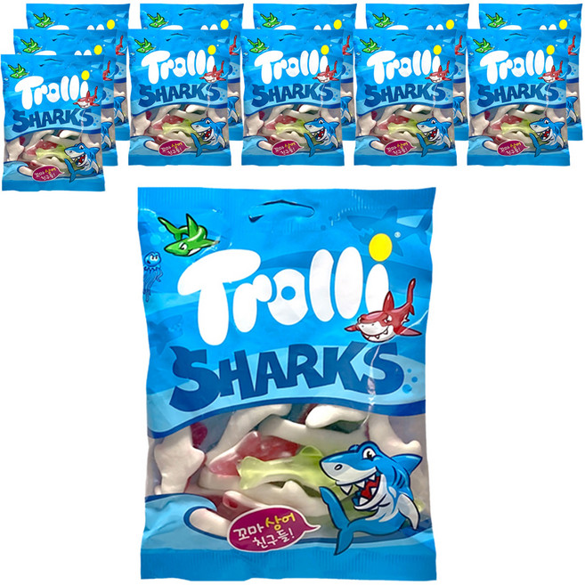 트롤리 상어모양 젤리, 100g, 12개