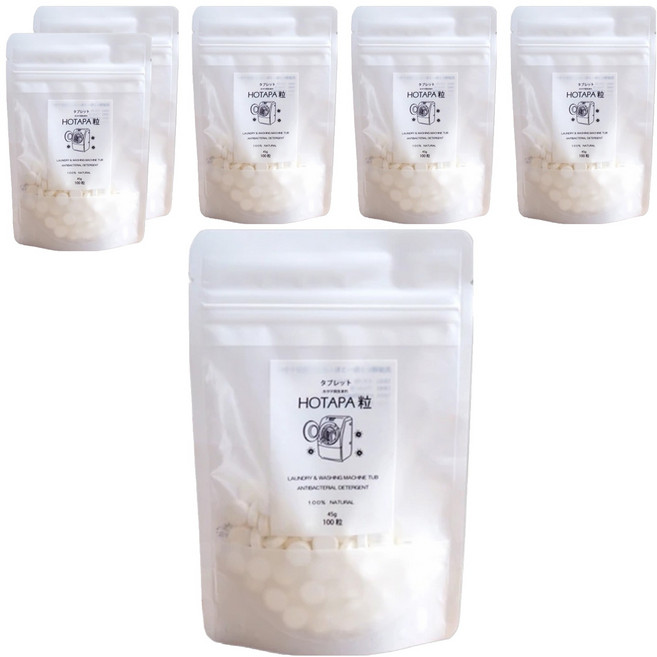 HOTAPA 天然貝殼粉洗衣槽去污清潔錠 100顆, 45g, 6包