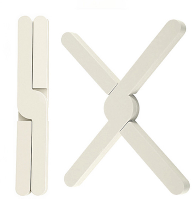 타이탄 TPR 프리미엄 접이식 냄비받침, 아이보리, 2개