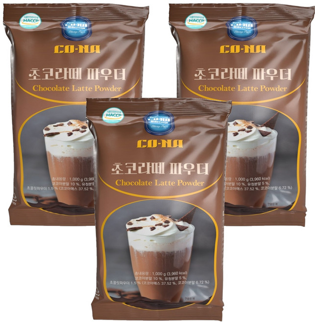 CONA 초코라떼 파우더, 1kg, 1개입, 3개