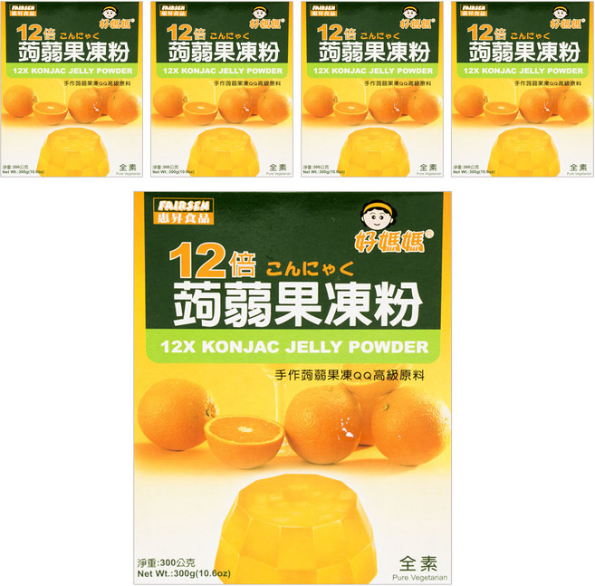 FAIRSEN 惠昇食品 好媽媽 12倍蒟蒻果凍粉, 300g, 5盒