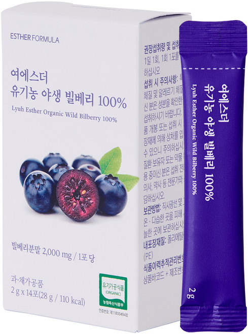 에스더포뮬러 여에스더 유기농 야생 빌베리 100% 14p, 1개, 14회분