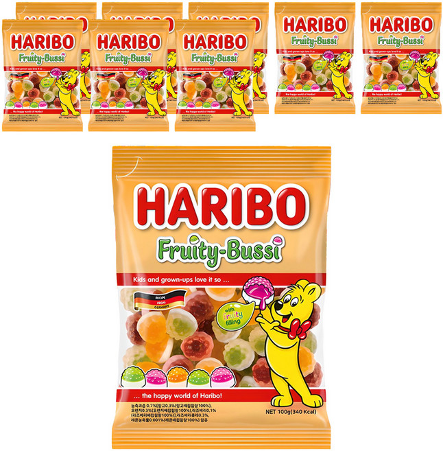 HARIBO 水果風味夾心Q軟糖, 100g, 9包