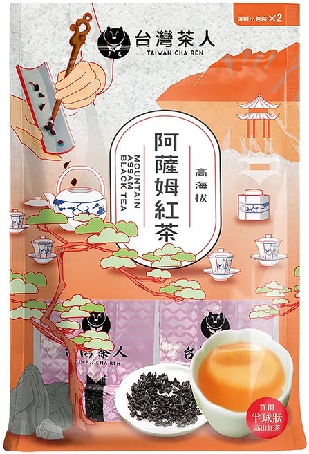 台灣茶人 100%高海拔阿薩姆紅茶, 50g, 2包, 1袋