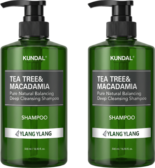 KUNDAL 昆黛爾 茶樹澳洲堅果控油洗髮精 Ylang Ylang, 500ml, 2瓶