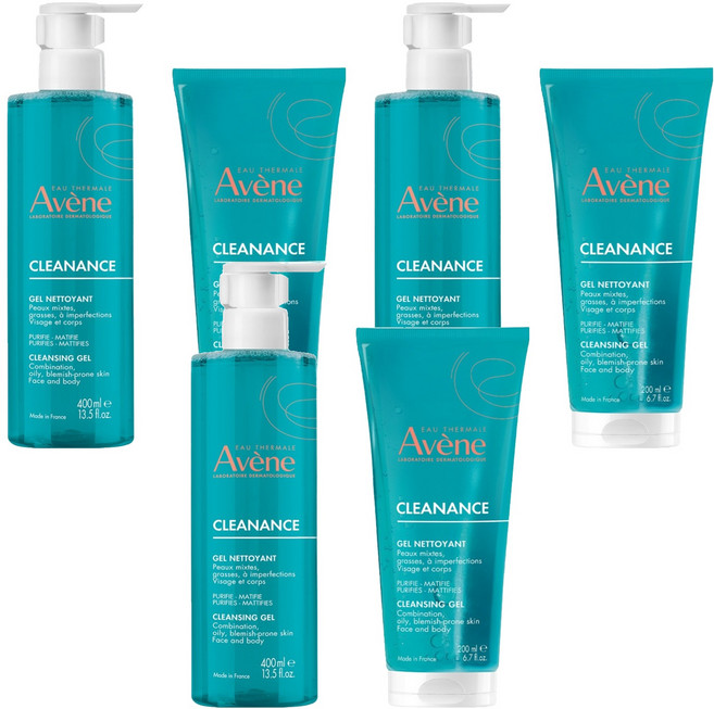 아벤느 클리낭스 약산성 밸런싱 클렌징 젤 400ml + 200ml 세트, 3세트