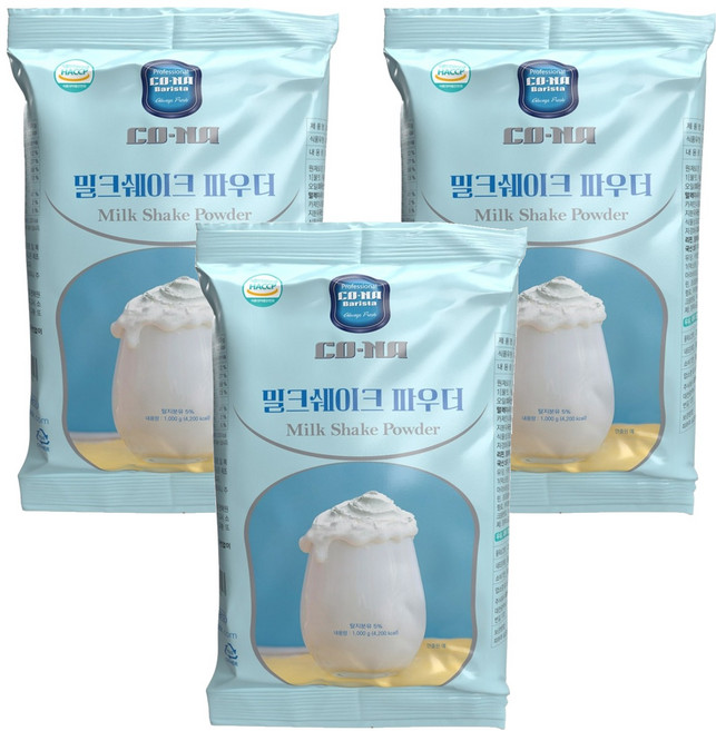 코나 밀크쉐이크 파우더, 3개, 1개입, 1kg