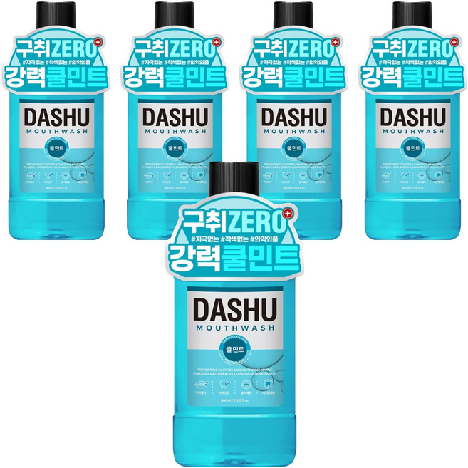 다슈 데일리 구강청결제 쿨민트향, 800ml, 5개