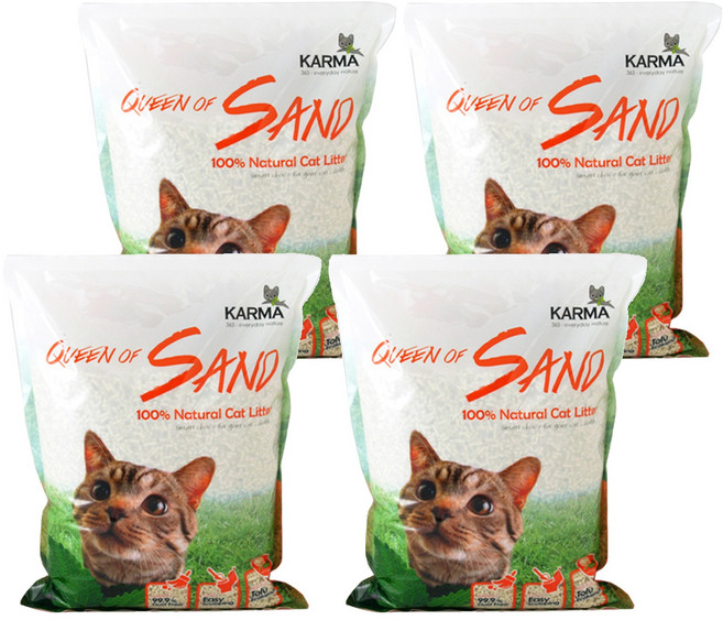 카르마 퀸오브샌드 고양이 모래, 3kg, 4개, 오리지널