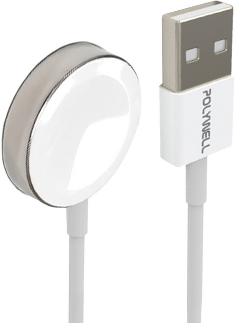 POLYWELL 寶利威爾 USB磁吸充電線 PW15-T65-0854, 白色, 1條