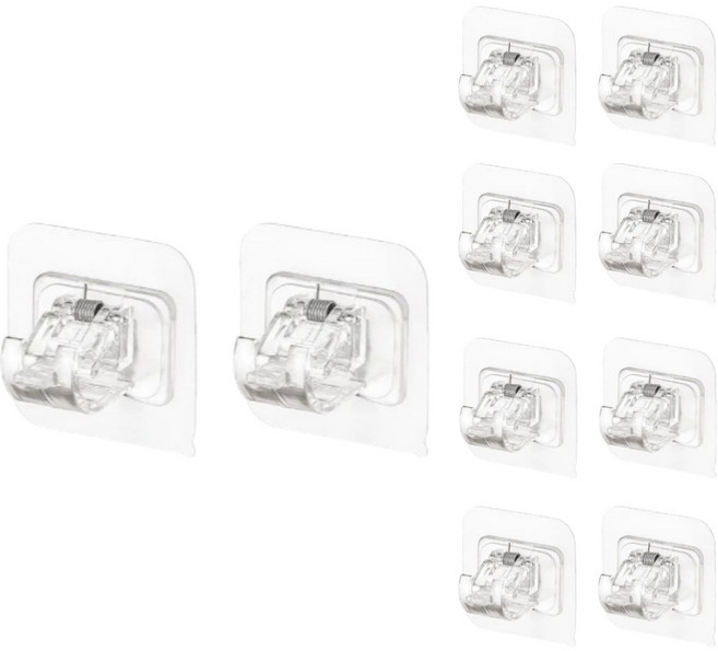 아더위크 압축봉 고정 거치 홀더 브라켓 6 x 6 cm, 투명, 10개