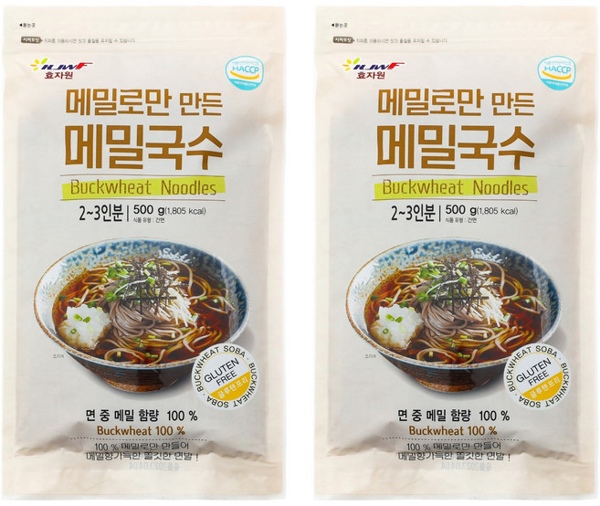 효자원 메밀로만 만든 메밀국수, 500g, 2개