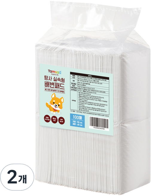 탐사 실속형 배변패드, 100개입, 2개