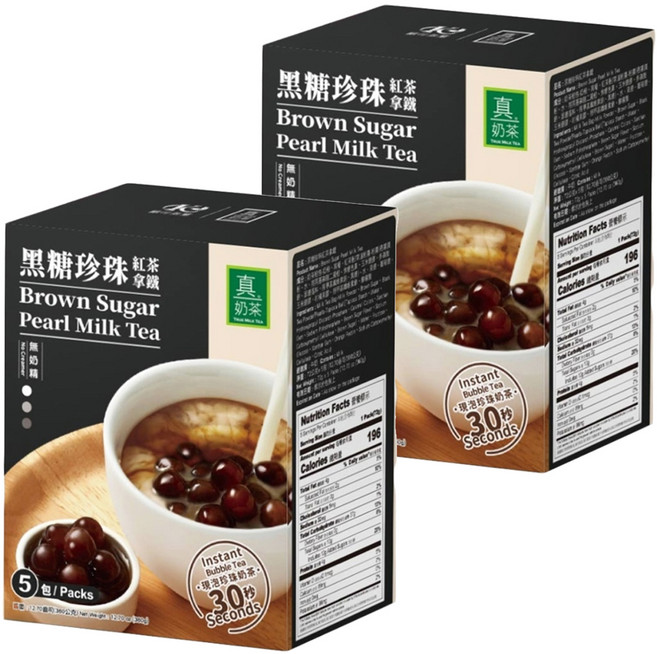 歐可茶葉 黑糖珍珠紅茶拿鐵, 72g, 5包, 2盒