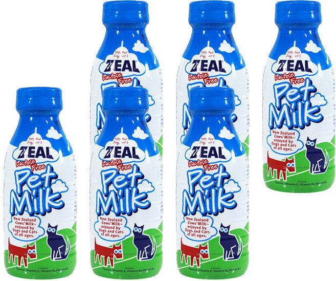 질 뉴질랜드 펫밀크 강아지 우유, 우유맛, 380ml, 6개