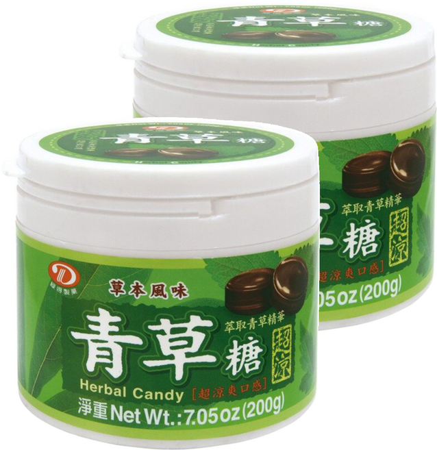 綠得製菓 超涼青草喉糖 綠, 200g, 2罐