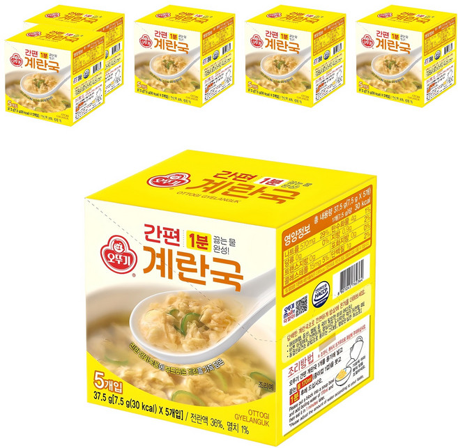 오뚜기 간편 계란국 5개입, 37.5g, 6개