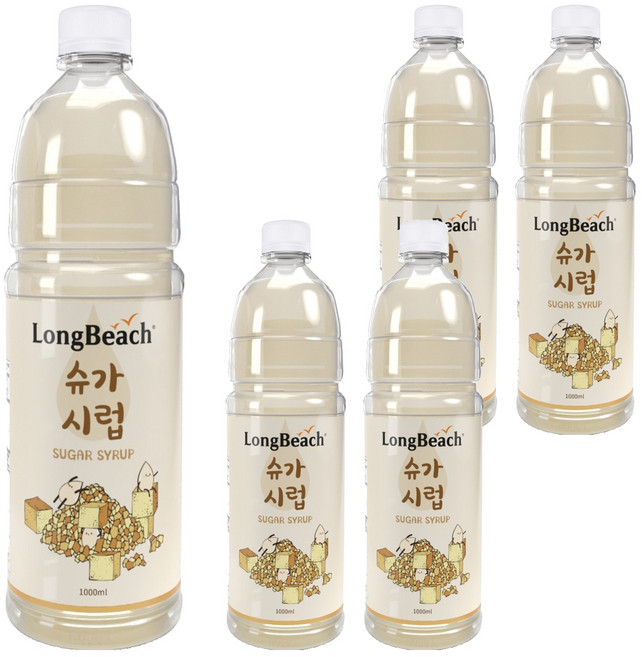 롱비치 슈가 시럽, 1L, 5개