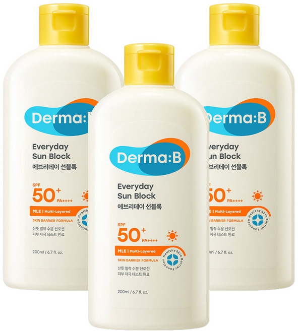 더마비 에브리데이 선블록 SPF50+ PA++++, 200ml, 3개