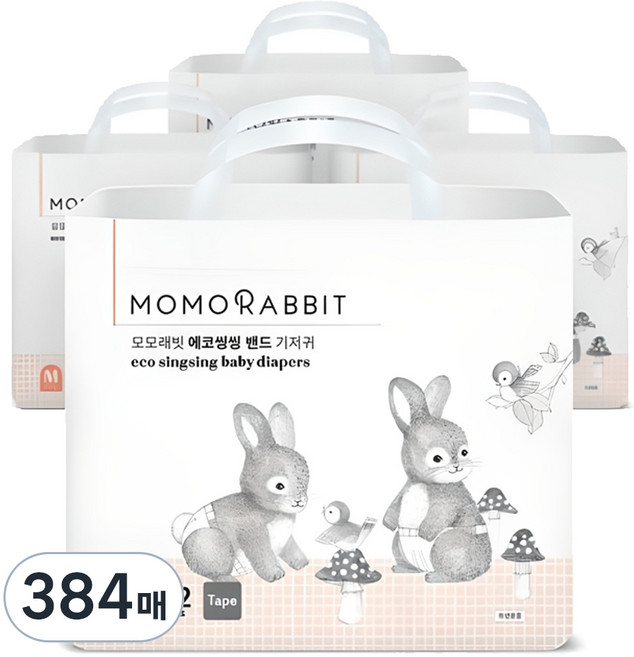 모모래빗 에코씽씽 밴드형 기저귀 아동공용, 중형(M), 384매