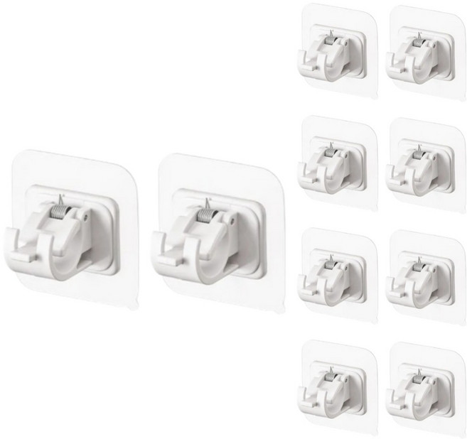 아더위크 압축봉 고정 거치 홀더 브라켓 6 x 6 cm, 화이트, 10개