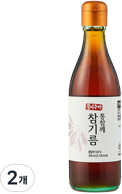 꿀이구마 저온압착 통참깨 참기름, 2개, 350ml