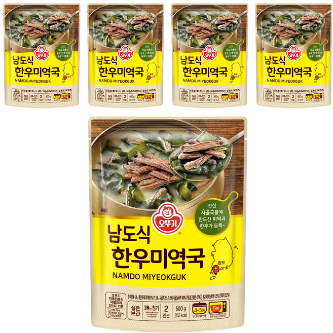 오뚜기 남도식 한우미역국, 500g, 5개