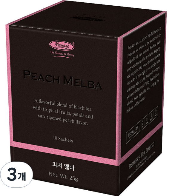 프리미어스티 피치 멜바 홍차, 25g, 10개입, 3개