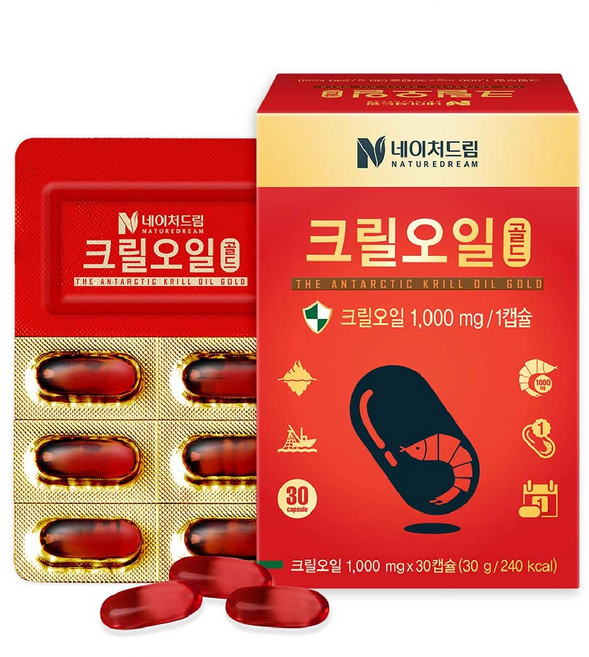 네이처드림 크릴오일 골드 1000mg, 30정, 1개