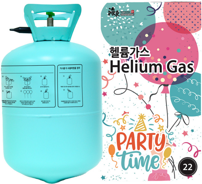 파티클럽 일회용 헬륨가스 22개용, 혼합색상, 1개