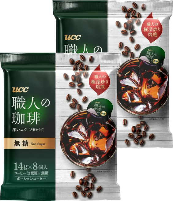 ucc 職人珈琲濃縮球 無糖, 14g, 8顆, 2包