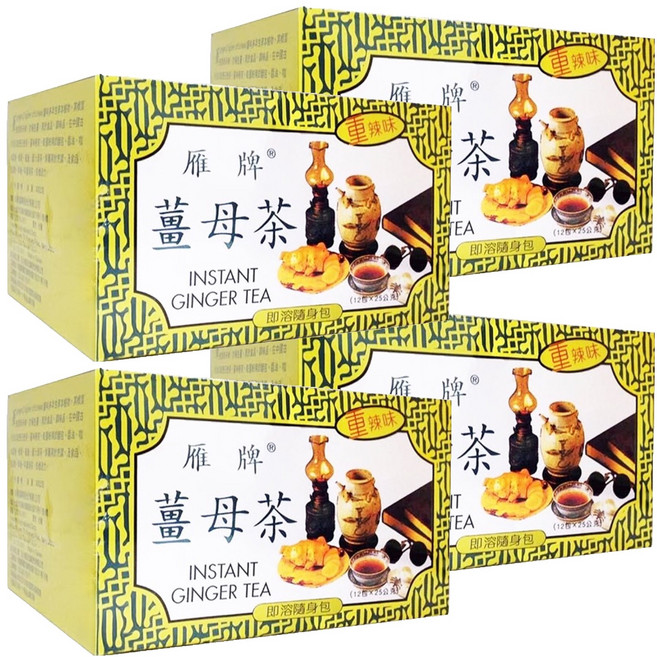 雁牌 重辣薑母茶, 25g, 12包, 4盒