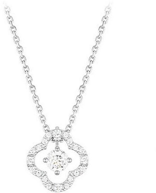 J.ESTINA 女性 CLOVIA DUELLO 項鍊 + 購物袋 銀色 42cm