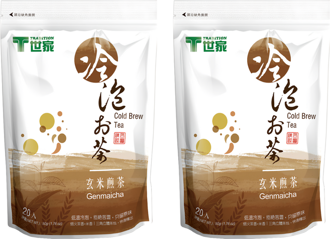 T世家 冷泡茶 玄米煎茶, 2.5g, 20包, 2袋