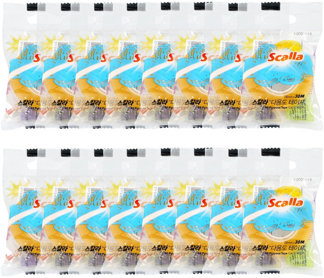 스칼라 다용도 테이프 리필 18mm x 30m, G1830R, 16개입