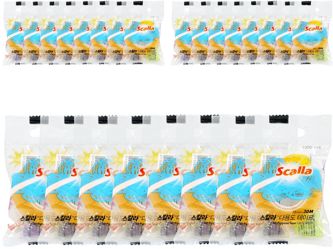 스칼라 다용도 테이프 리필 18mm x 30m, G1830R, 24개입
