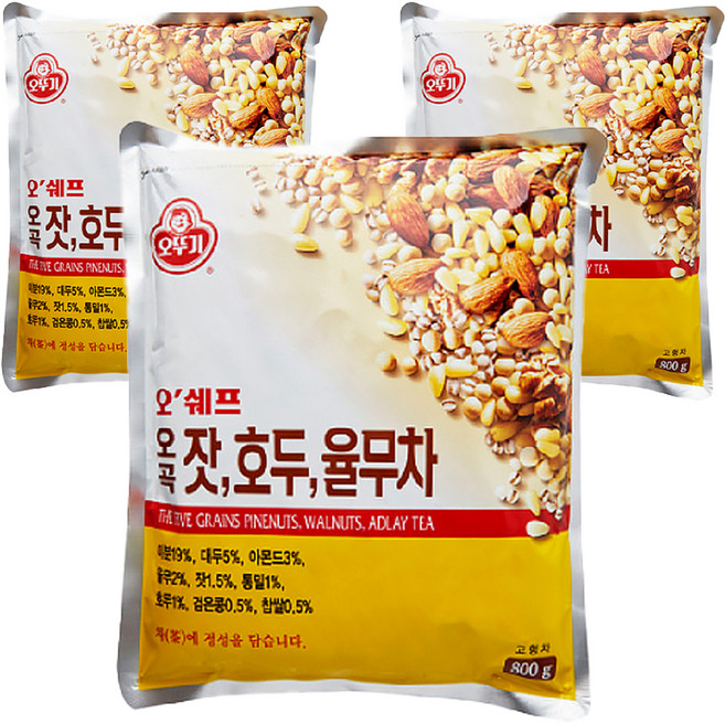 오뚜기 오쉐프 오곡잣호두율무차, 800g, 1개입, 3개