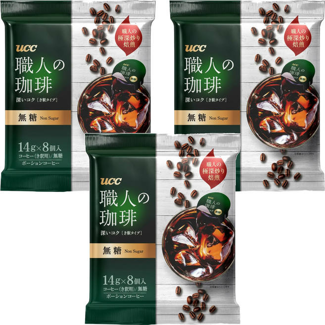 ucc 職人珈琲濃縮球 無糖, 14g, 8顆, 3包
