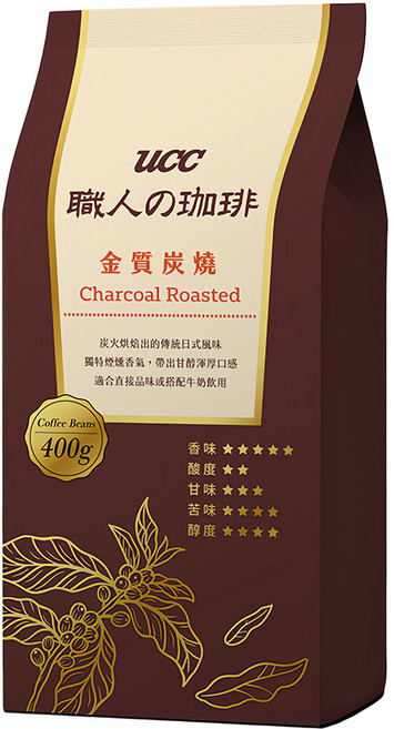 ucc 職人的珈琲 金質重焙咖啡豆, 咖啡豆(無研磨), 400g, 1包