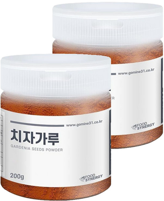 고미네 치자가루 국산 용기, 2개, 200g