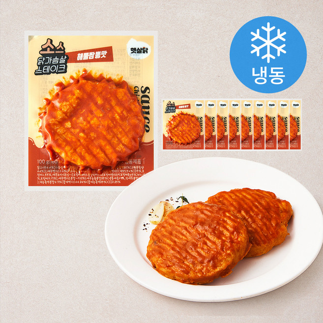 햇살닭 소스 닭가슴살 스테이크 해물짬뽕맛 (냉동), 100g, 1개입, 10개